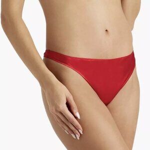 LA PERLA Stretch-silk mid-rise thong - Sz S - Red - BNWT